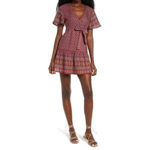 NWT Raga Avah XS Floral Faux Wrap Mini Dress